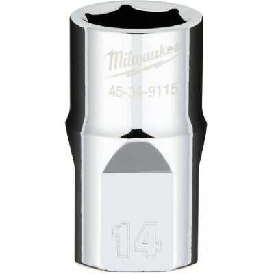 Milwaukee 1/2 In. Drive 14 mm 6-Point Shallow Metric Socket with FOUR FLAT Sides